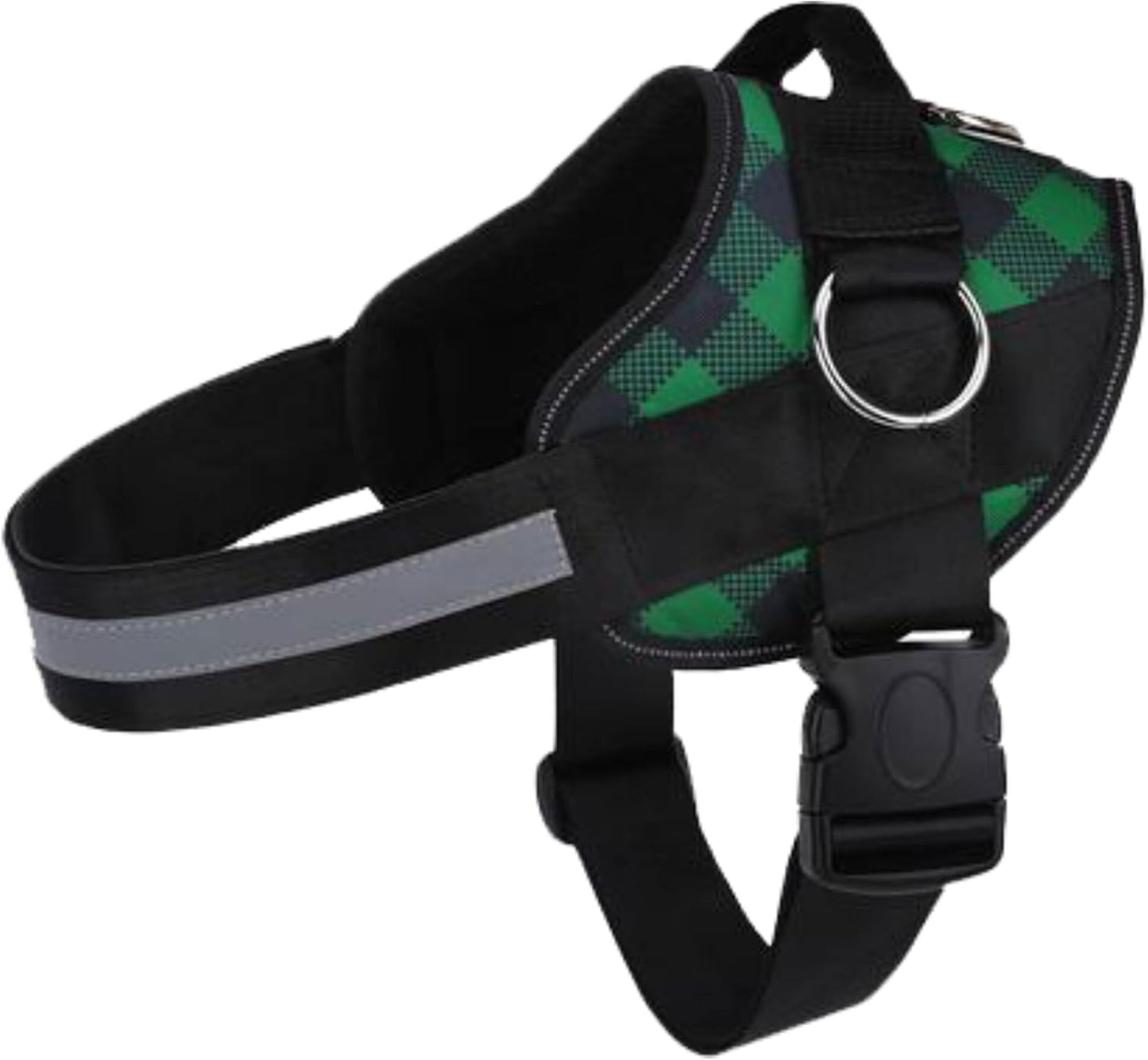 Joyride Basic Essential Dog Harness 1.0 - Small, Medium, Large Dogs, No-Pull Pet Vest with 3 Side Rings for Leash Placement, Adjustable for Training (Green Plaid, XS)