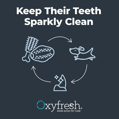 Oxyfresh Dog Dental Chew Toy - Best Durable Rubber Dog Toy & Puppy Teething Toy - Helps Remove Plaque, Cleans Teeth & Freshens Breath Without Brushing (Small)