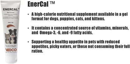 Enercal Malt Flavored High-Calorie Nutritional Supplement Oral Gel for Dogs and Cats - 4.25 oz