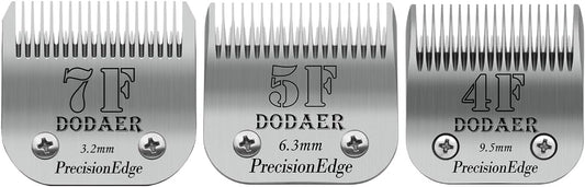 Size 7F/5F/4F Detachable Pet Dog Grooming Blades of Stainless Steel,Compatible with Andis,Oster A5,Wahl KM10 Series,3 Count