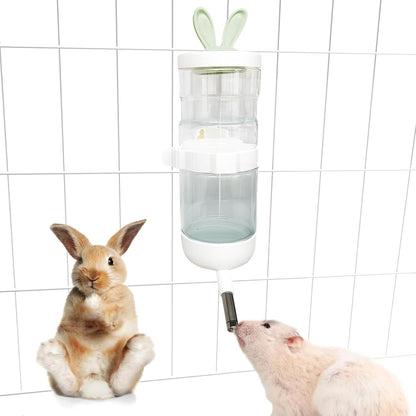 Hamster Water Dispenser,Small Animal Water Bottle Automatic Bottle Dispenser Large Capacity for Rabbits, Guinea Pigs, Hamsters, Ferrets, Chinchillas, Hedgehogs & Rodents (White, 550ML/18.6OZ)