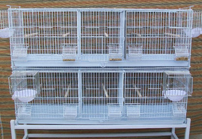Lot-2 Extra Large 38"x11"x15"H Triple Stackable Breeder Bird Flight Cage Side Breeding Nest Box Doors with Double Removable Divider