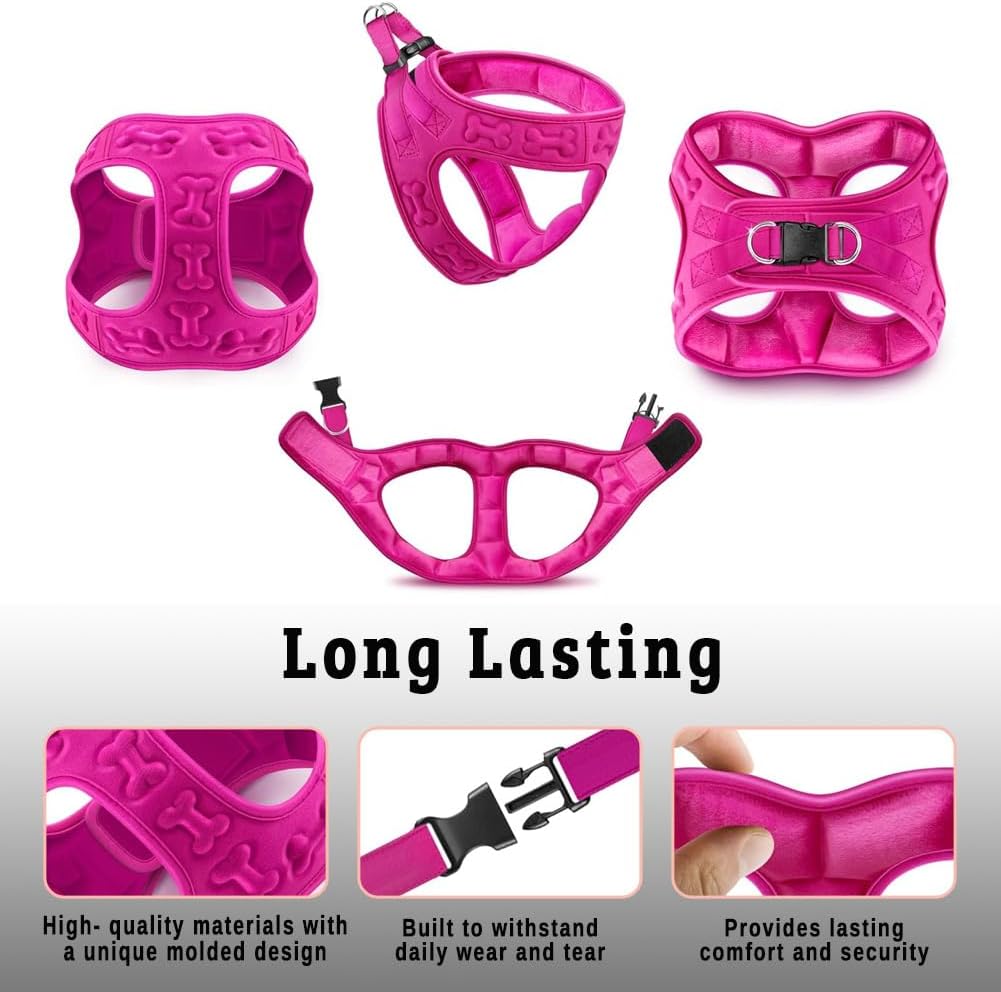 Comfort fit Step-in Dog & Puppy Harness - Comfortable All Weather Dog Vest Harness: Adjustable, Soft Padded, Easy to Put-on for Small, Medium-Sized Dogs.