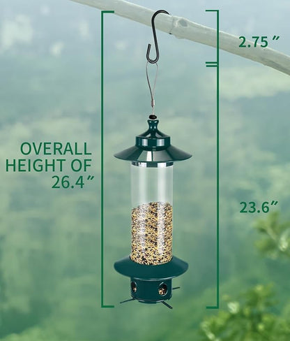Bird Feeder for Outdoors: Squirrel Proof Bird Feeders, Gravity Sense Squirrel Proof Wild Bird Feeders for Finch Cardinal Chickadee, 4.8LB Large Capacity Hanging Birdfeeder
