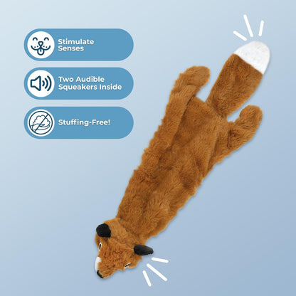 Best Pet Supplies Squeaky Dog Toys with Soft Durable Fabric for Small, Medium and Large Pets Interactive Toy for Indoor Play, Supports Active Biting and Play - Fox, Medium