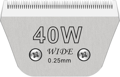 40W Dog Grooming Clipper Replacement Blades, Compatible with Ainds, Oster A5, Wahl Km10 and Other Series Clippers, Blade Size-40W Cut Length 1/100"(0.25mm)