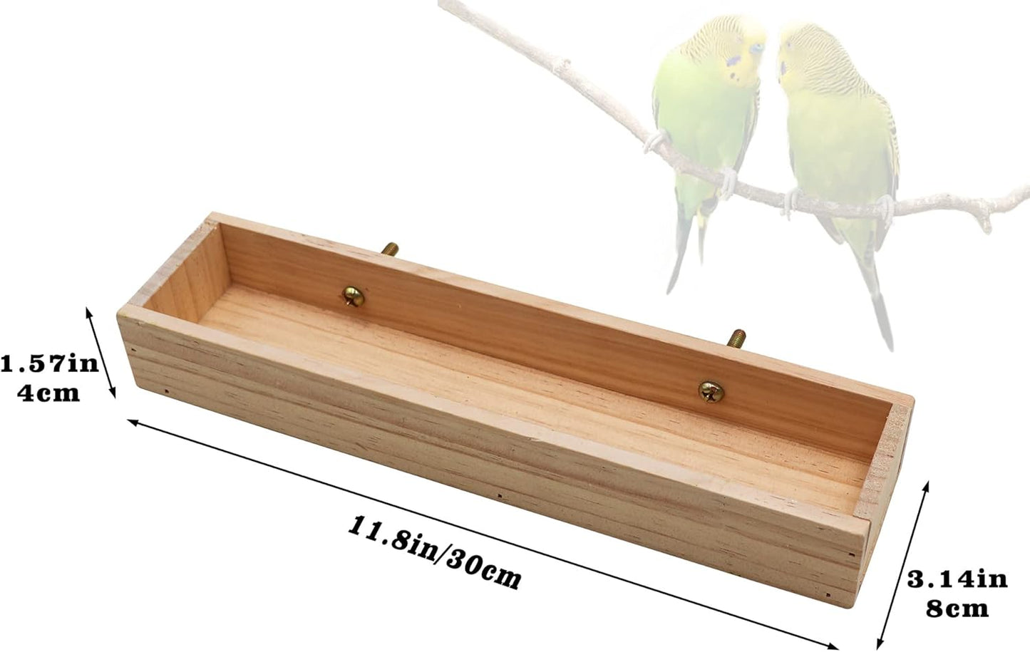 Bird Feeding Cups, Natural Wooden Parrot Perch Stand, Birds Food Dish, Parakeets Feeder Bowl, Cage Accessories for Small Animals Rat Hamster Guinea Pig Chinchillas Budgies Cockatiels Love Birds