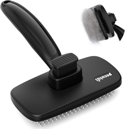 Pecute Self-Cleaning Slicker Brush for Dogs, Cats, Lightweight Dog Brush for Shedding Massaging Grooming, Cat Brush Gently Removes Loose Fur Undercoat for Dogs Cats Rabbits of All Hair Types