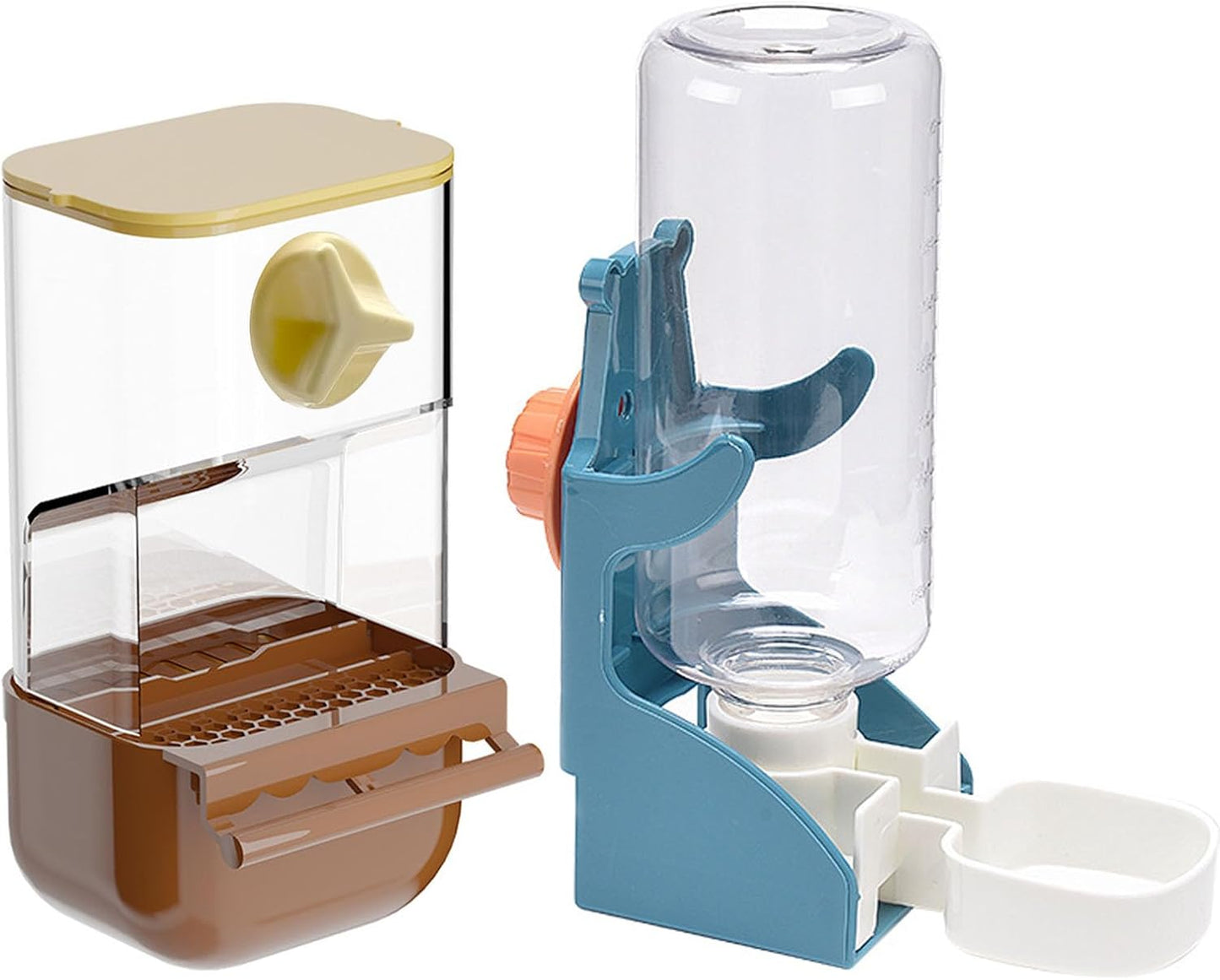 Automatic Bird Feeder for Cage, No Mess Automatic Bird Feeder Water Dispenser Set Acrylic Parrot Food Container Drinker Cage Accessories for Small Birds Canary Parakeet Finch Cockatiel Lovebirds