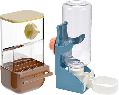 Automatic Bird Feeder for Cage, No Mess Automatic Bird Feeder Water Dispenser Set Acrylic Parrot Food Container Drinker Cage Accessories for Small Birds Canary Parakeet Finch Cockatiel Lovebirds