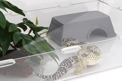 Snake Hide, Leopard Gecko Tank Accessories for Reptile Ball Python Crested Gecko Lizard Bearded Dragon - GrayHideS