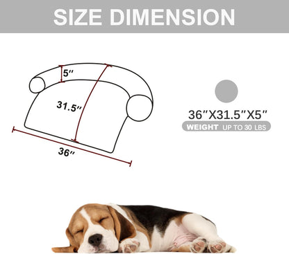 Calming Dogs/Cats Bed Mats, Dog Pad Washable Removable Couch Cover, Plush Long Fur Mat for Pets, Waterproof Lining, Perfect for Small, Medium and Large Dogs and Cats (Light Gray, 36"x31")