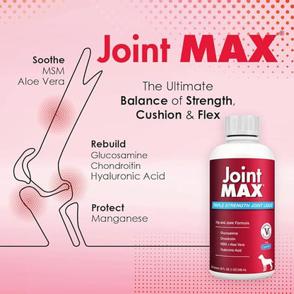 Liquid for Dogs - Vitamins, Minerals, Antioxidants - Glucosamine, Chondroitin - Beef Flavor - Maximum Joint Health Supplement for Dogs - 32 fl oz