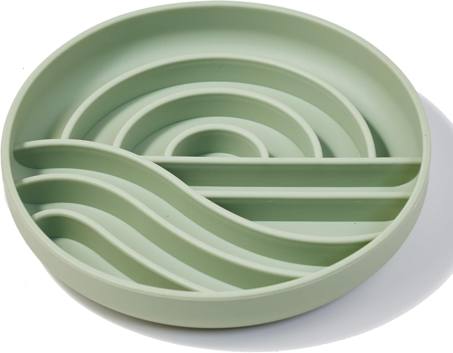 OHMO Slow Feeder Dog Bowls (Sunrise, Sage Green) Enrichment Toy Soft Silicone Food Safe Feeding Bowl Non Slip Suction Cup for All Breed Pet, Cat Slow Down Eating Dishes, Boredom and Anxiety Reducer
