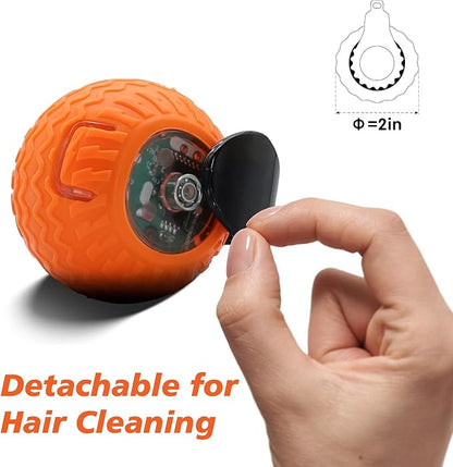 Interactive Cat Toy for Indoor Cats, Speedy Ball with Tail, Automatic Moving Cat Balls for Bored Indoor Adult Cats, 360°Automatic Rolling Ball Toy, Two Speed Adjustment（Orange）