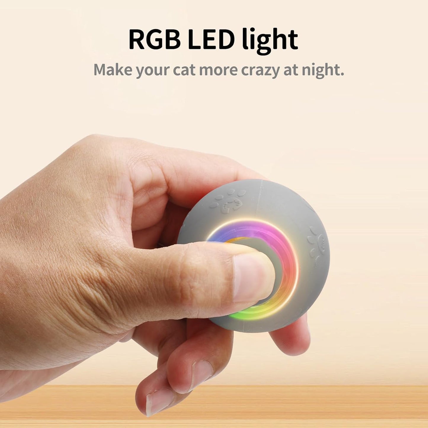 Interactive Cat Toy - Automatic LED Light Ball, Rechargeable & Durable - Keeps Cats Active & Engaged - Ideal for Kittens & Adult Cats
