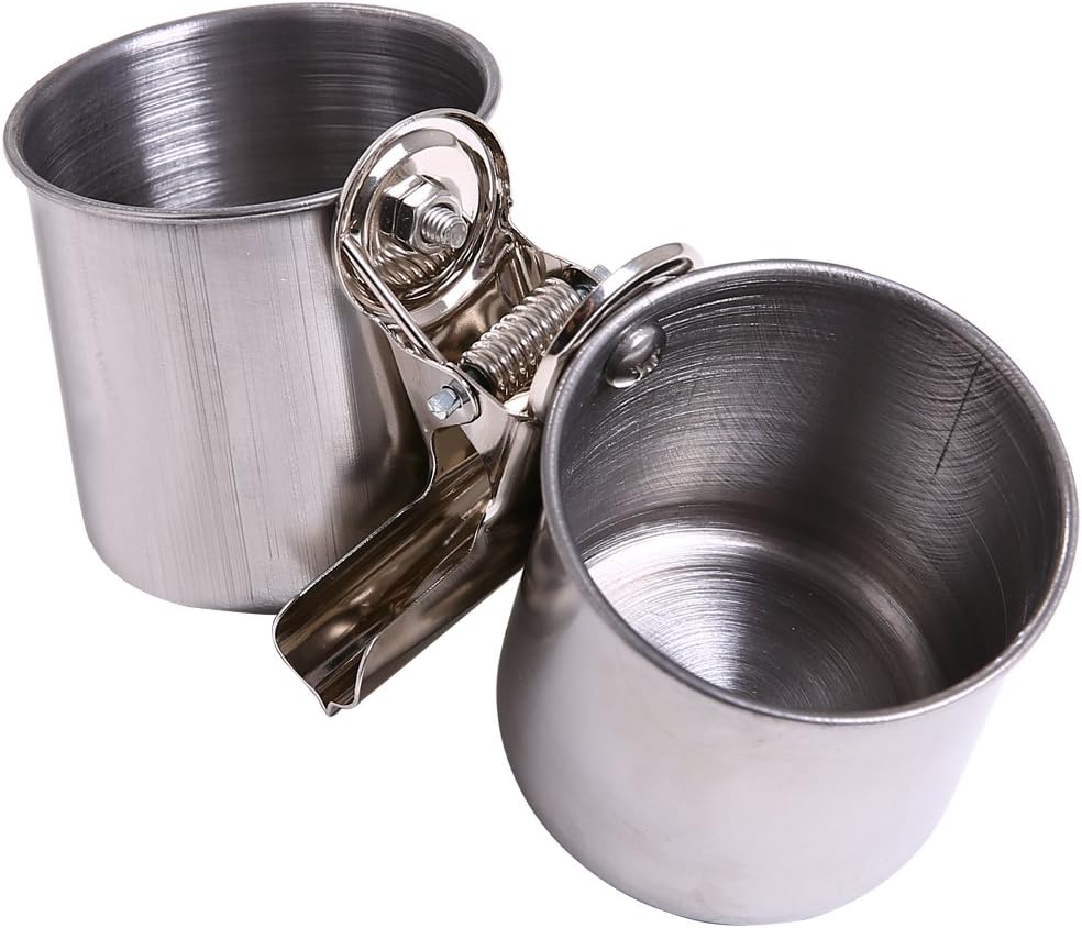 QBLEEV Bird Water Feeder Dishes Bird Bowl for Cage Coop Cups Parrot Food Hanging Pet Animal Stainless Steel Birdcage Bowls Feeding Perches Play Stand with Clamp