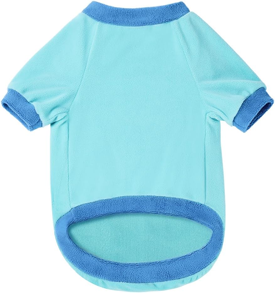 GreenJoy Classic Fleece Dog Sweater – Soft & Warm Stretchy Sweatshirt for Small Dogs & Cats, Cold-Weather Pullover for Everyday Wear (Light Blue, Small)