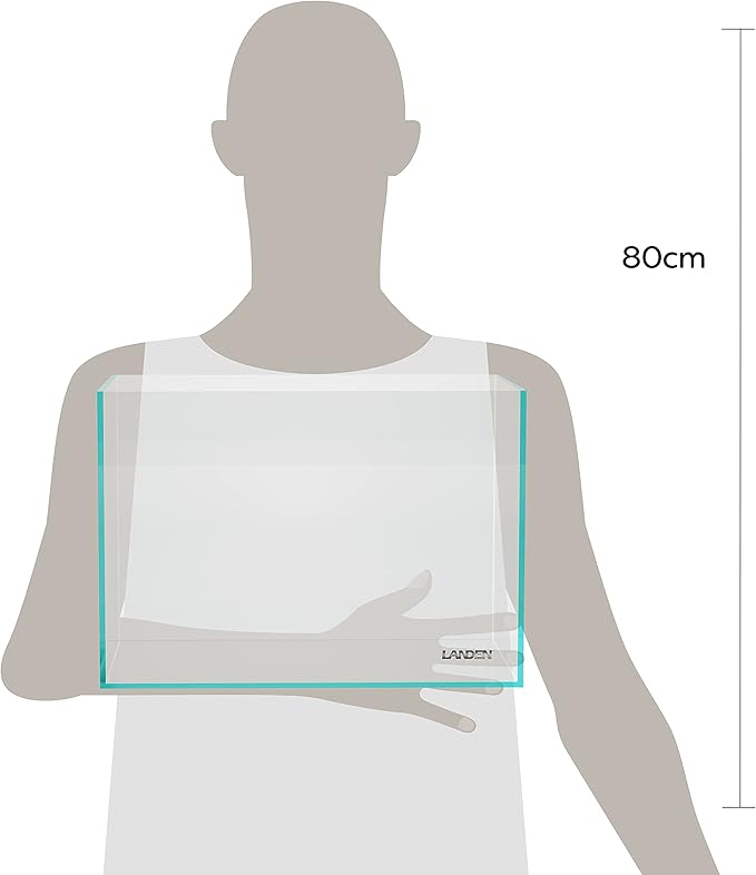 LANDEN 36N 5 Gallon Rimless Low Iron Aquarium Tank, 14.2" W × 8.7" D × 10.2" H (36cm x 22cm x 26cm) 5mm Thickness with Black Nano Foam Leveling mat Included