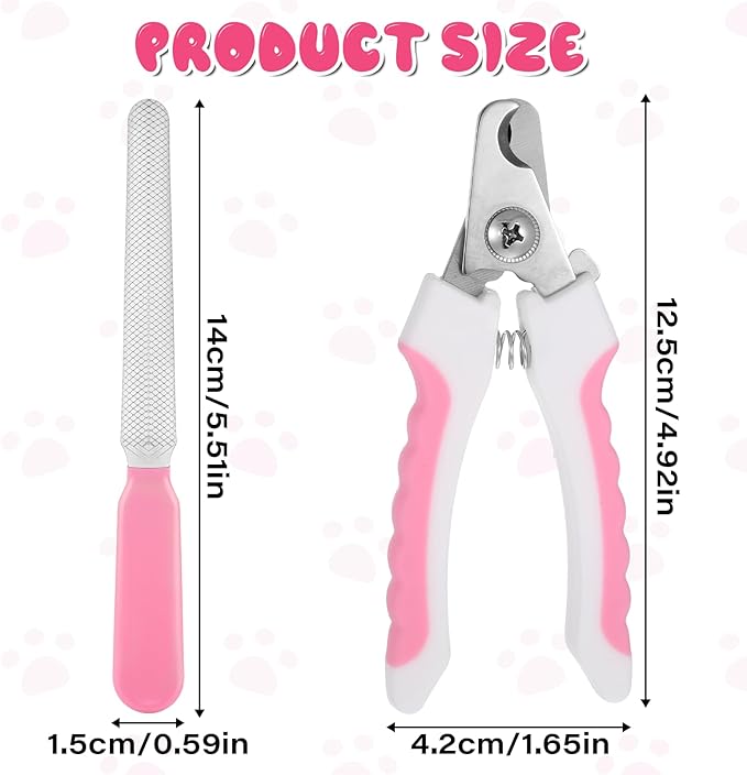 4.9"Small Dog & Cat Nail Clipper 2 Pcs Dogs and Cats Grooming Nails Clippers Kit Pet Nail Clipper with Nails File Pet Trimmers for Rabbits Guinea Pigs Birds Puppies Kittens Avoid over Cutting Toenail