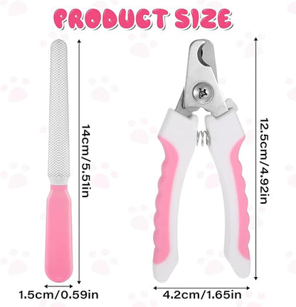 4.9"Small Dog & Cat Nail Clipper 2 Pcs Dogs and Cats Grooming Nails Clippers Kit Pet Nail Clipper with Nails File Pet Trimmers for Rabbits Guinea Pigs Birds Puppies Kittens Avoid over Cutting Toenail