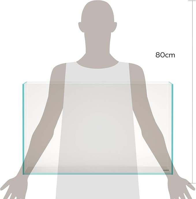 LANDEN 75H 37 Gallon Rimless Low Iron Aquarium Tank, W29.5×D17.7×H17.7 in(75x45x45cm) 8mm Thickness with Black Nano Foam Leveling mat Included