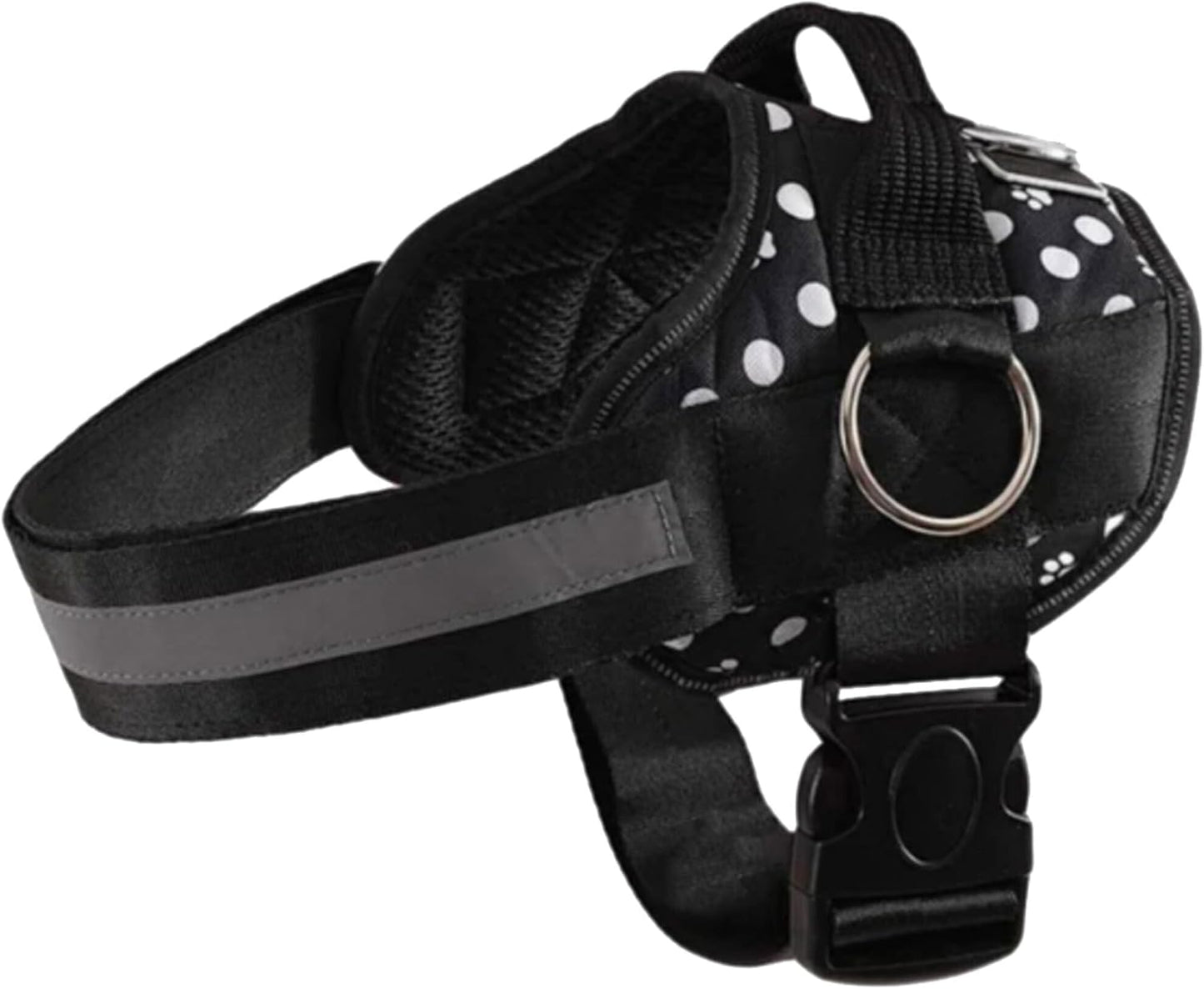 Joyride Basic Essential Dog Harness 1.0 - Small, Medium, Large Dogs, No-Pull Pet Vest with 3 Side Rings for Leash Placement, Adjustable for Training (Paw Polka Dots, XL)