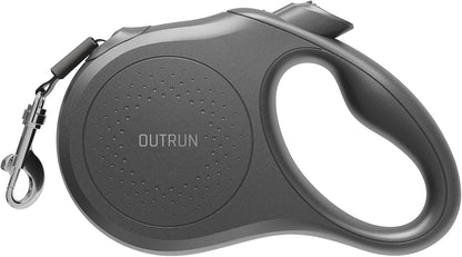 OUTRUN Retractable Dog Leash 16 FT Walking Leash up to 55 Lbs, Strong Nylon Tape No Tangle, Heavy Duty One-Handed Brake Lock Perfect for Small & Medium Sized Dogs and Pets
