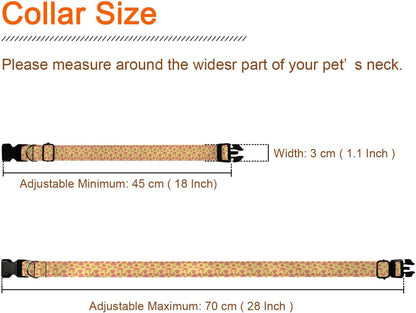 Red Crab Yellow Pet Collar Cat Dog Neck Strap Quick Release Buckle Adjustable Female Male Puppy Corgi
