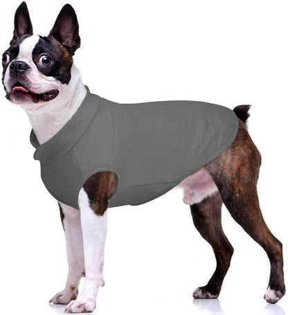 FUAMEY Dog Fleece Vest for Large Dogs,Warm Stretchy Dog Sweatshirts Pullover with Leash Hole Dogs Sweater Soft Pet Turtleneck Cozy Pet Vest Lightweight Sleeveless Grey XXL