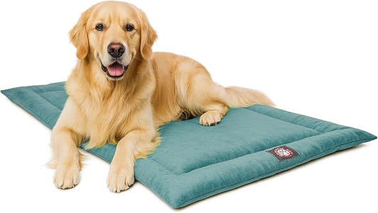 Majestic Pet Orthopedic Memory Foam Dog Crate Mat - Plush Pet Bed Pad for Crates & Kennels | USA Crafted | 42"x26" Villa Azure