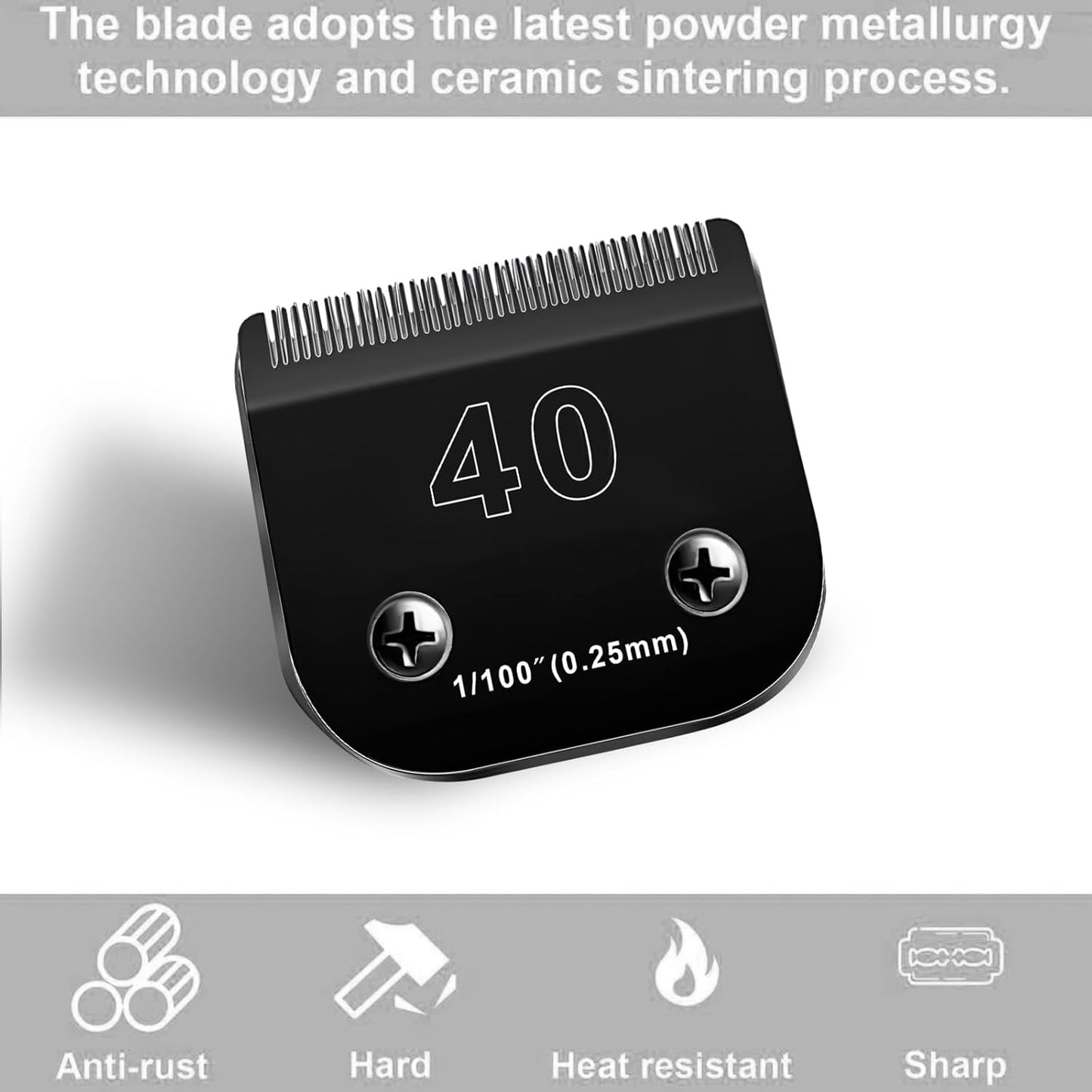 3PACK 40 Blades Dog Grooming Blades Compatible with Ainds/Oster A5/Wahl KM-10 Series Dog Clippers,Detachable Clipper Replacement Blade，Black