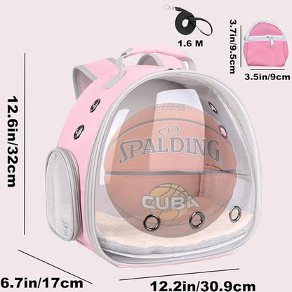 Portable Guinea Pig Backpack with Small Bag Harness and Leash Set, Space Capsule Bubble Window Pet Carrier Cage Travel for Rabbit, Bearded Dragon, Squirrel, Tortoise, Bird, Lizard, Sugar Glider