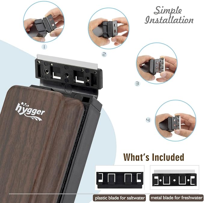 hygger Aquarium Strong Magnetic Cleaner Algae Magnet Cleaning Tool with Scraper Floating Brush for Fish Glass Tank S