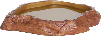 Rock Water/Food Dish for Reptiles – Amphibians and Other Little Critters Water/Food Bowl, Made from Premium Non-Toxic Resin – Large Size
