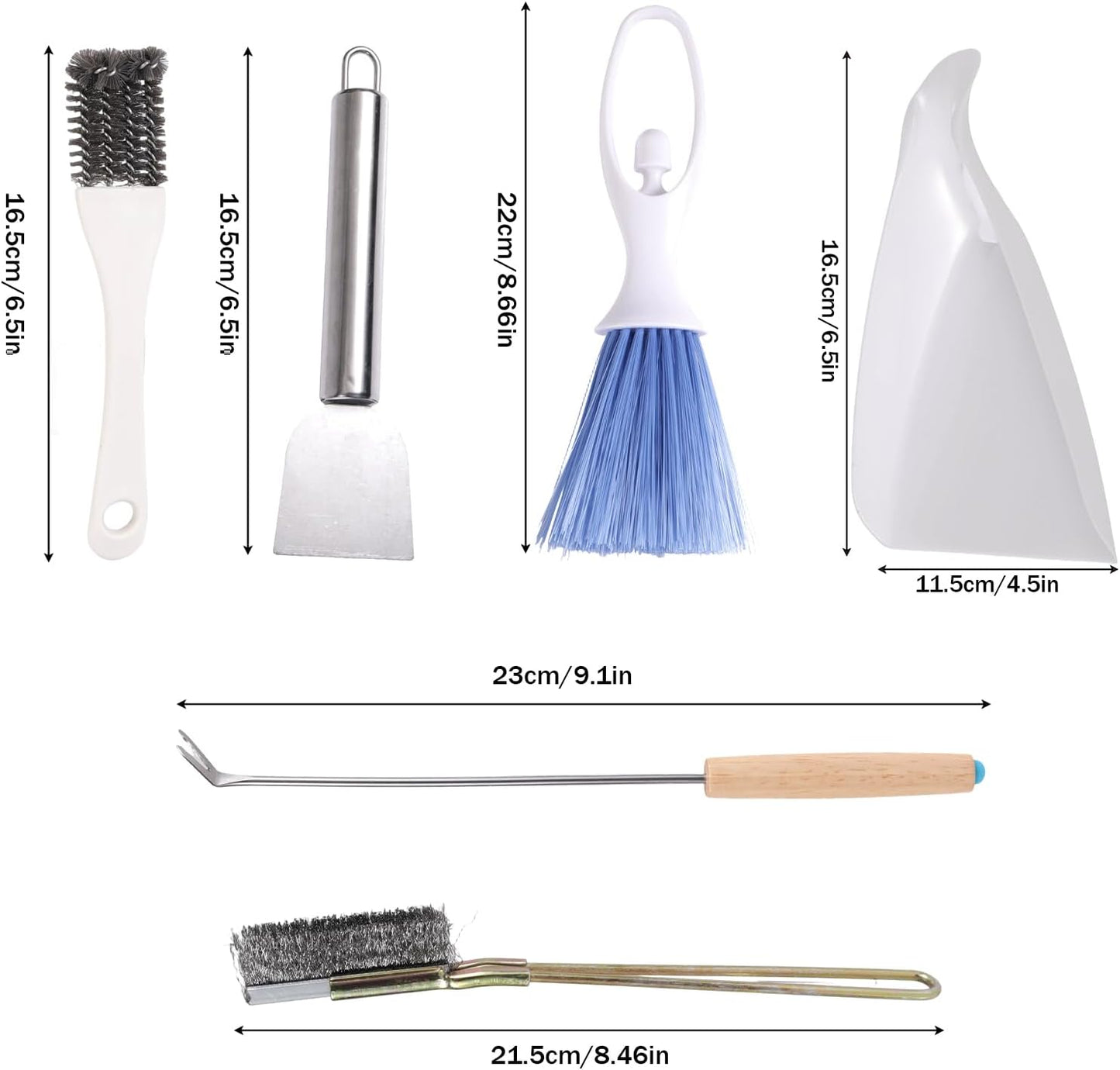 5pcs Bird Cage Cleaner Set, Stainless Steel Bird Cage Cleaning Brush Brushes Small Animal Dropping Remover & Scraper Tools for Parakeet Rabbit Hamster Guinea Pig Pet Lovers Accessories Products