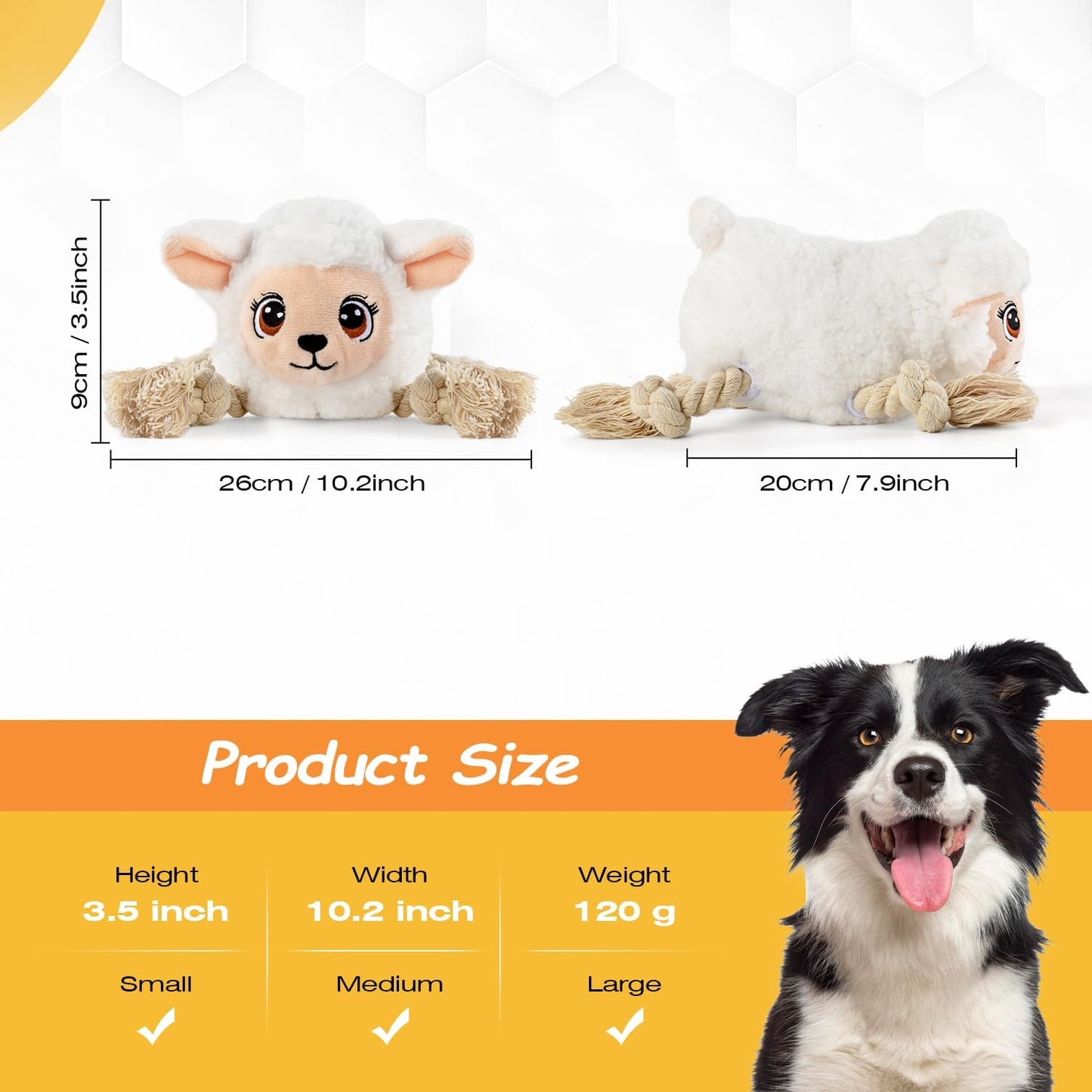 Large Dog Squeaky Toys, Stuffed Animal Dog Chew Toy, Durable Plush Toy for Puppy, Small, Middle, Large Dogs