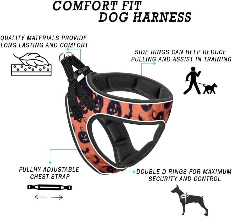 Comfort Fit Dog Harness Soft Padded No Pull Harness with Adjustable Buckles for Small Medium Large Dogs Step in Pet Vest with Easy Control Handle for Walking Jogging Running Training Dogs & Puppies