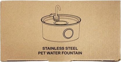 Cat Water Fountain Stainless Steel: Cat Fountain for Drinking - 108oz/3.2L Pet Water Fountain for Cats Indoor - Quiet Water Fountain for Cats - Faucet Pet Fountain - Contains 6 Filters + 3 Sponges
