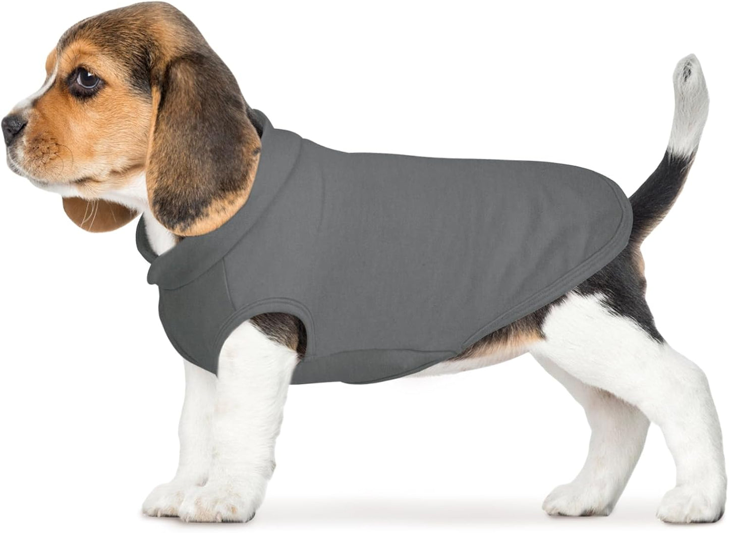 FUAMEY Dog Fleece Vest for Small Dogs,Warm Stretchy Dog Sweatshirts Pullover with Leash Hole Dogs Sweater Soft Pet Turtleneck Cozy Pet Vest Lightweight Sleeveless Grey XS