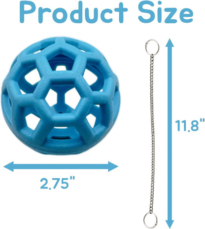 2 Pcs Tortoise Treat Ball, Hanging Hay Feeder for Small Animals, Turtle Foraging Toy with Fruit with Chain, Enrichment Feeding Ball for Pet Tortoise