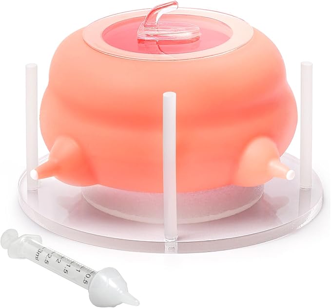 Nursing Nipple for Kittens,Puppy Milk feeders for Multiple Puppies with 4 Nipples & Support Base,Smooth Flow Nipple for Kittens,Ideal Replacement for Nursing Bottle kit,200ml Capacity(Pink)