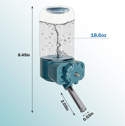 LOS ANDES No-Drip Water Bottle/Feeder for Guinea Pigs/Hamsters/Bunnies/Ferrets/Squirrel/Hedgehog/Other Small Pets, Weather Resistant Cage Water Bottles for Dogs/Cats, 18.5oz,Blue