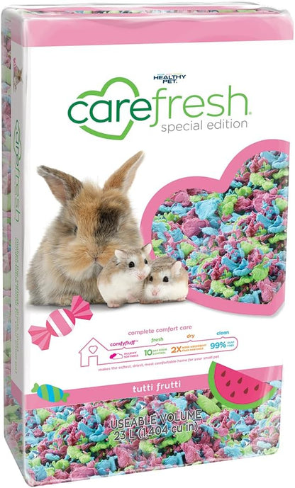 carefresh 99% Dust-Free Tutti Frutti Natural Paper Small Pet Bedding with Odor Control, 23 L