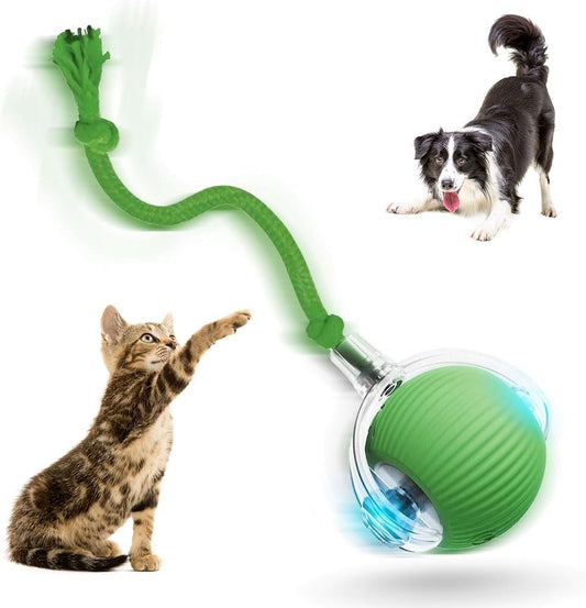 Interactive Cat Toys Balls for Indoor Cats, 2025 New Motion Activated Cat Balls with 360° Smart Automatic Rolling Moving for Bored Kitten Pet Cats Dogs (Green)