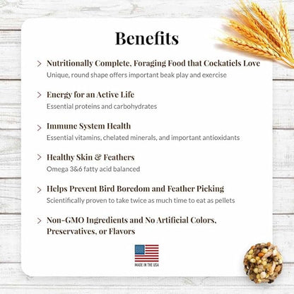 LAFEBER'S Classic Nutri-Berries Pet Bird Food, Made with Non-GMO and Human-Grade Ingredients, for Cockatiels (10 oz Pack of 2)