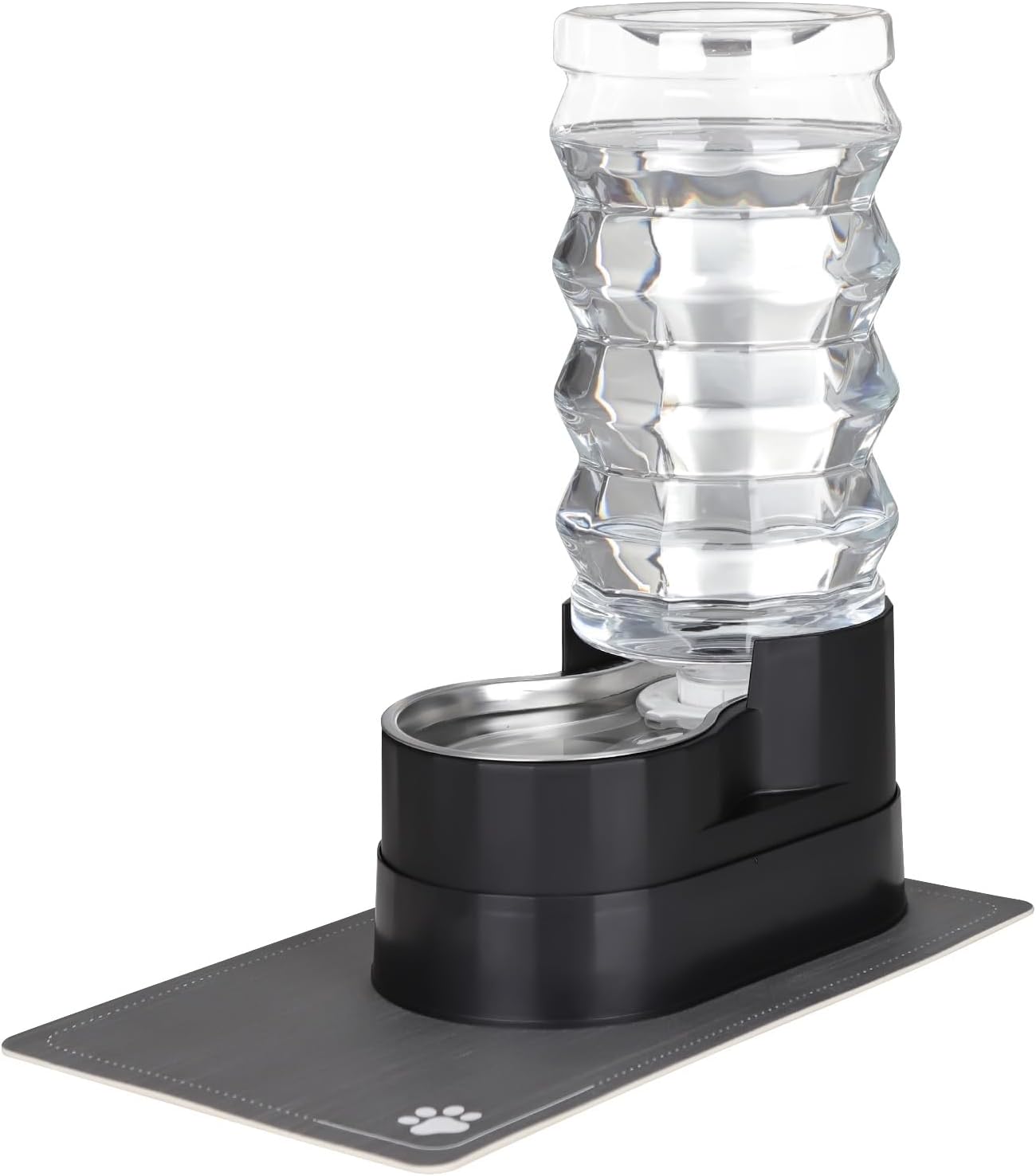 RIZZARI Dog Water Dispenser Bowl: 9L Large Black Automatic Stainless Steel Pet Feeder - for Dogs Good for Joint Health - Garden Garage