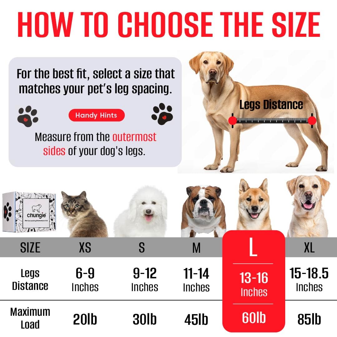 Dog Grooming Hammock for Large Dogs – Dog Restraint for Nail Trimming with Pet Nail Clipper – Dog Sling for Grooming, Dog Hammock for Nail Cutting & Grooming Harness (Legs Spacing:13-16”)/Max W:60lb)