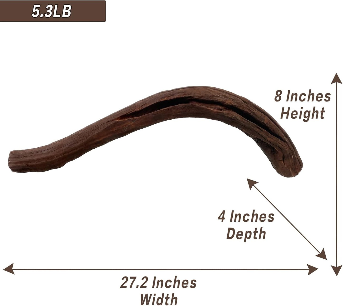 LYPHARD AQUARIUMS Natural Driftwood for Aquarium Decor, W27.2×D4×H8 Large Drift Wood Decorations for Reptile Hide, Fish Tank, Optional Shapes 02