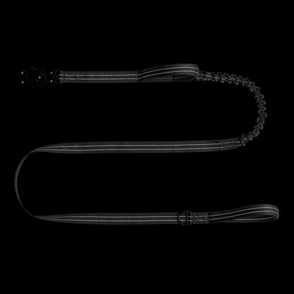 ICEFANG Tactical Dog Leash,K9 Training Walking Bungee Lead with 2 Control Handle,Heavy Duty Quick Release Metal Clasp,for Medium Large Breed (Reflective Grey, 6 FT)